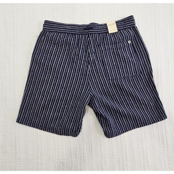 Hudson & Barrow Navy Blue Textured Shorts Men's Large 8" Inseam Drawstring NWT - Picture 10 of 13